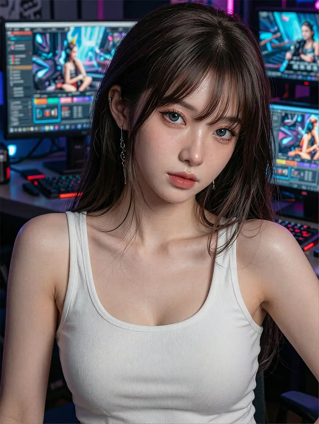 Live preview of an AI girlfriend being created in the CreateGF character builder